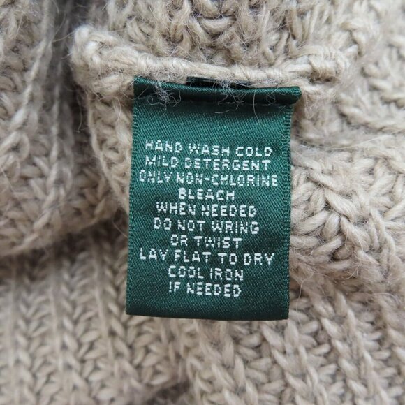 Lauren Ralph Lauren Womens Medium Beige Chunky Knit Cowl Neck Sleeveless Sweater - Picture 6 of 7